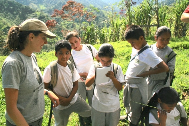 School children visiting the cloudforest