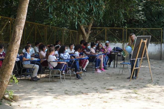 A lesson taking place outside